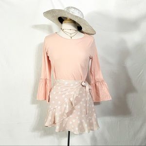 Cottagecore/ Shabby Chic Ruffle Bell Sleeve Top